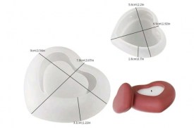 Molde silicona corazon con tapa